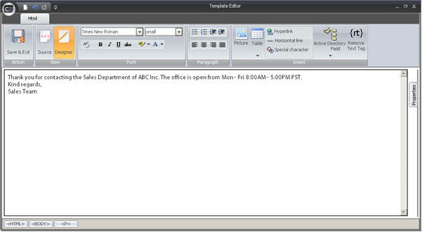 Autoreply editor..