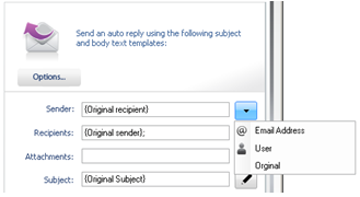 Choose the sender of the autoreply.. Choose the sender of the autoreply..