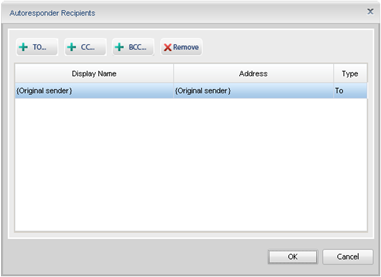 Choose the recipient of the autoreply. Choose the recipient of the autoreply.