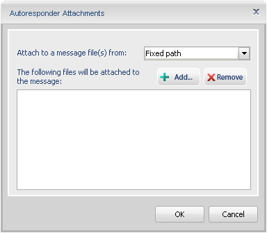 Attachment selection dialog box.. Attachment selection dialog box..