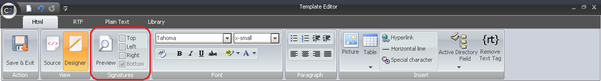 Choose the top, bottom, left and right edit fields for the disclaimers.