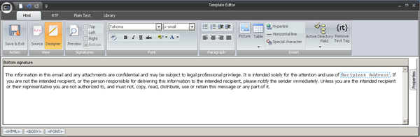 The disclaimer including a dynamic field.
