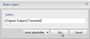 Message subject edit dialog box..