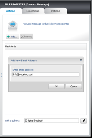Defining an email address..