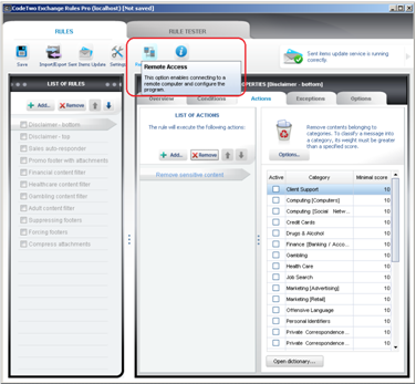 Remote Access button located on the program main toolbar Remote Access button located on the program main toolbar