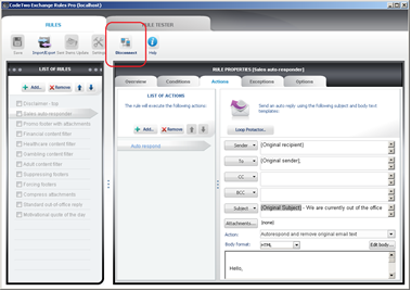 Disconnecting from the server Disconnecting from the server