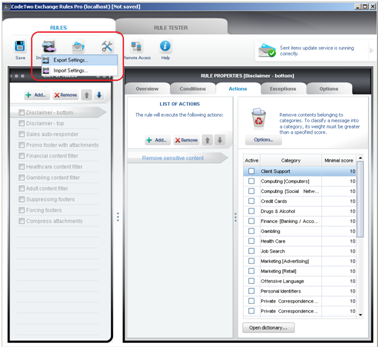 Import/Export button located on the program main toolbar Import/Export button located on the program main toolbar