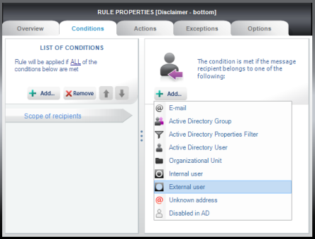 Choosing the option for external users..