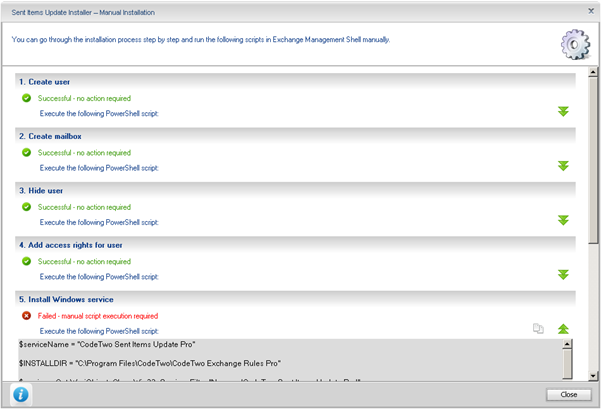 Manual Installer dialog box