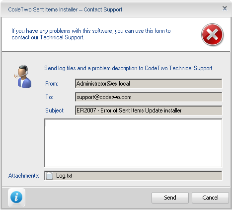Contact Support form