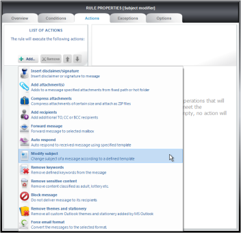 Choose Modify subject in the Action tab..