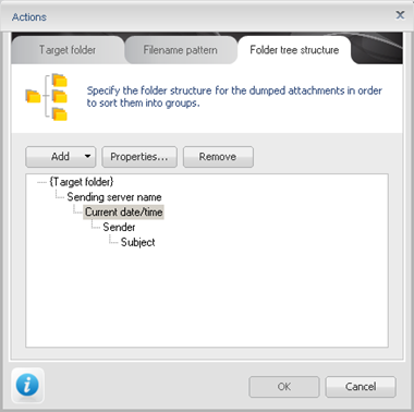 Design a folder tree structure to sort dumped attachments into neat folders.