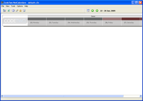 The first time you run the program the view will be empty