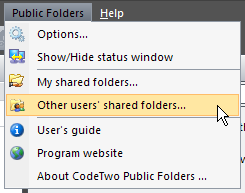 Opening a personal folder shared by other user