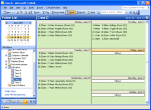 Group schedule in Outlook - week view