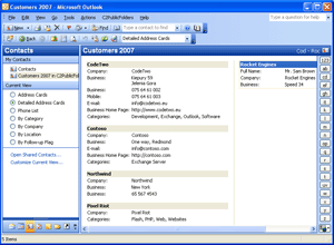 Share contacts in Outlook, company contact base