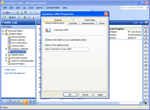 Common company address book in Outlook