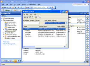 Share Outlook contacts in network