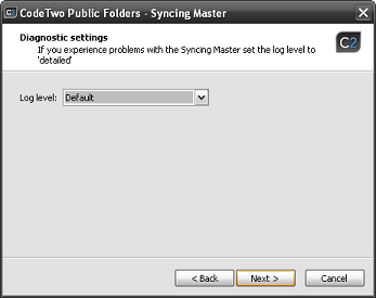 Syncing Master settings - the log level configuration