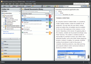 Share document libraries in Outlook