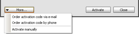 Menu with additional options for activation of CodeTwo Public Folders.