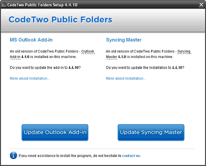 Aktualizacja programu CodeTwo Public Folders do nowszej wersji