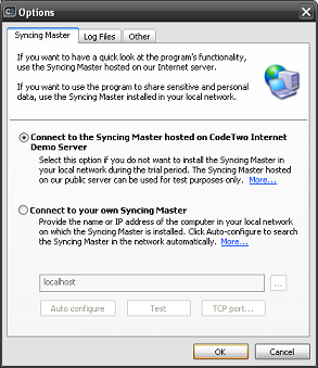 Connect to the Syncing Master hosted on CodeTwo Internet Server