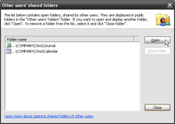 Opened shared folders of other users