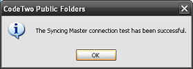 Message indicating successful connection with the Syncing Master