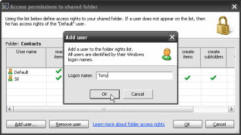Outlook - Defining user access rights for a folder Outlook - Defining user access rights for a folder